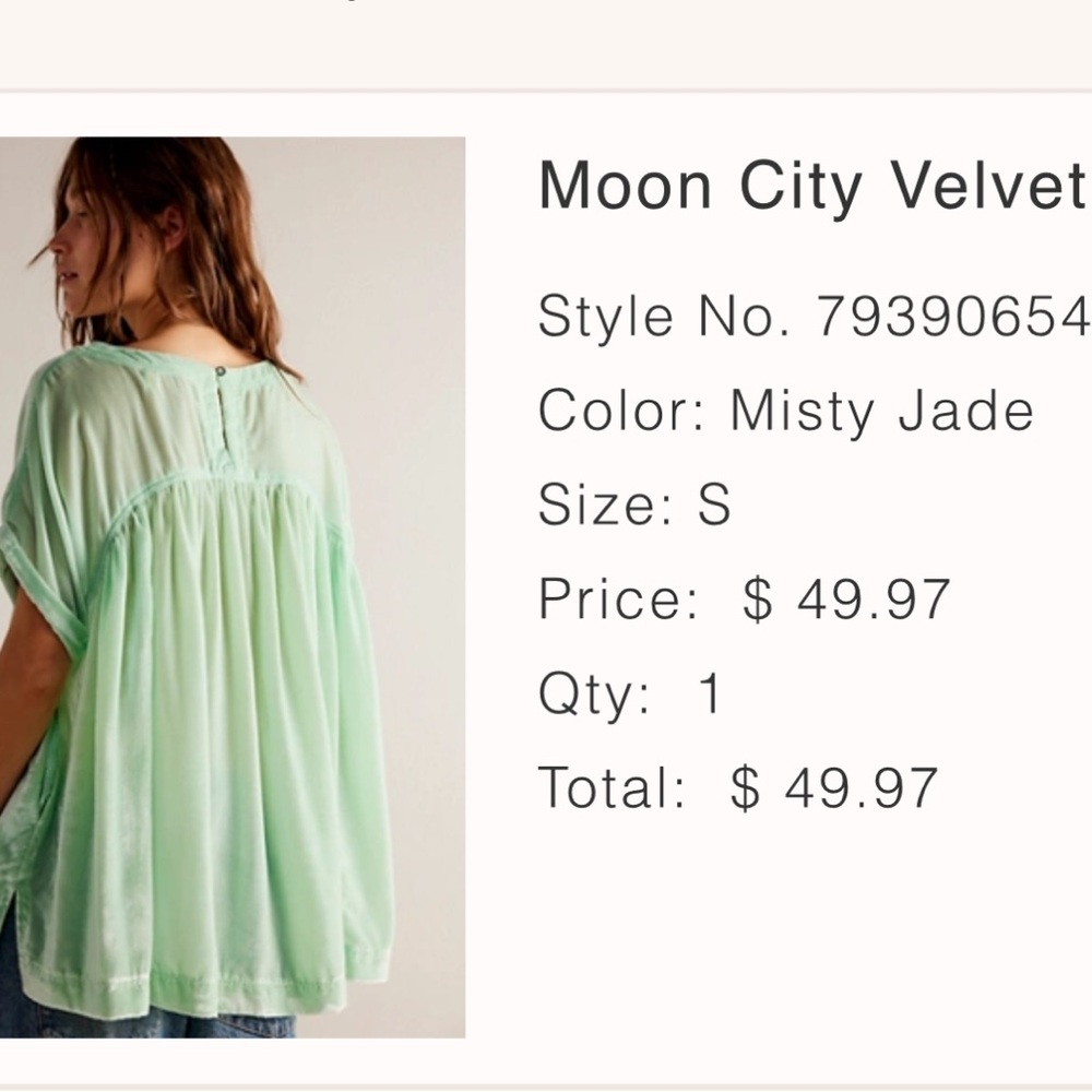 Free people velvet tunic top.